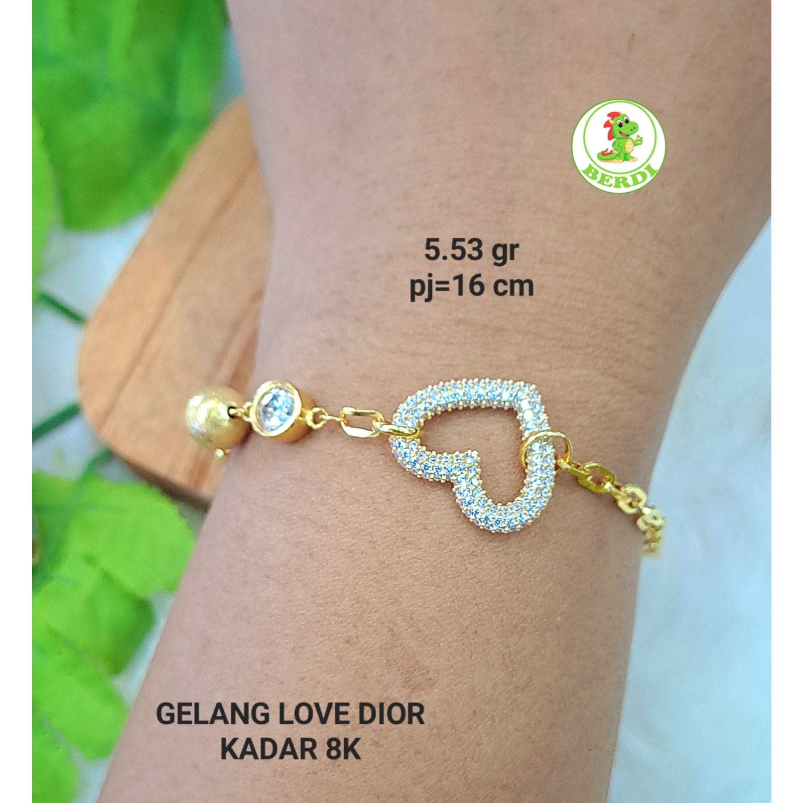 Gelang emas asli variasi bulat bola kadar 375 8 karat