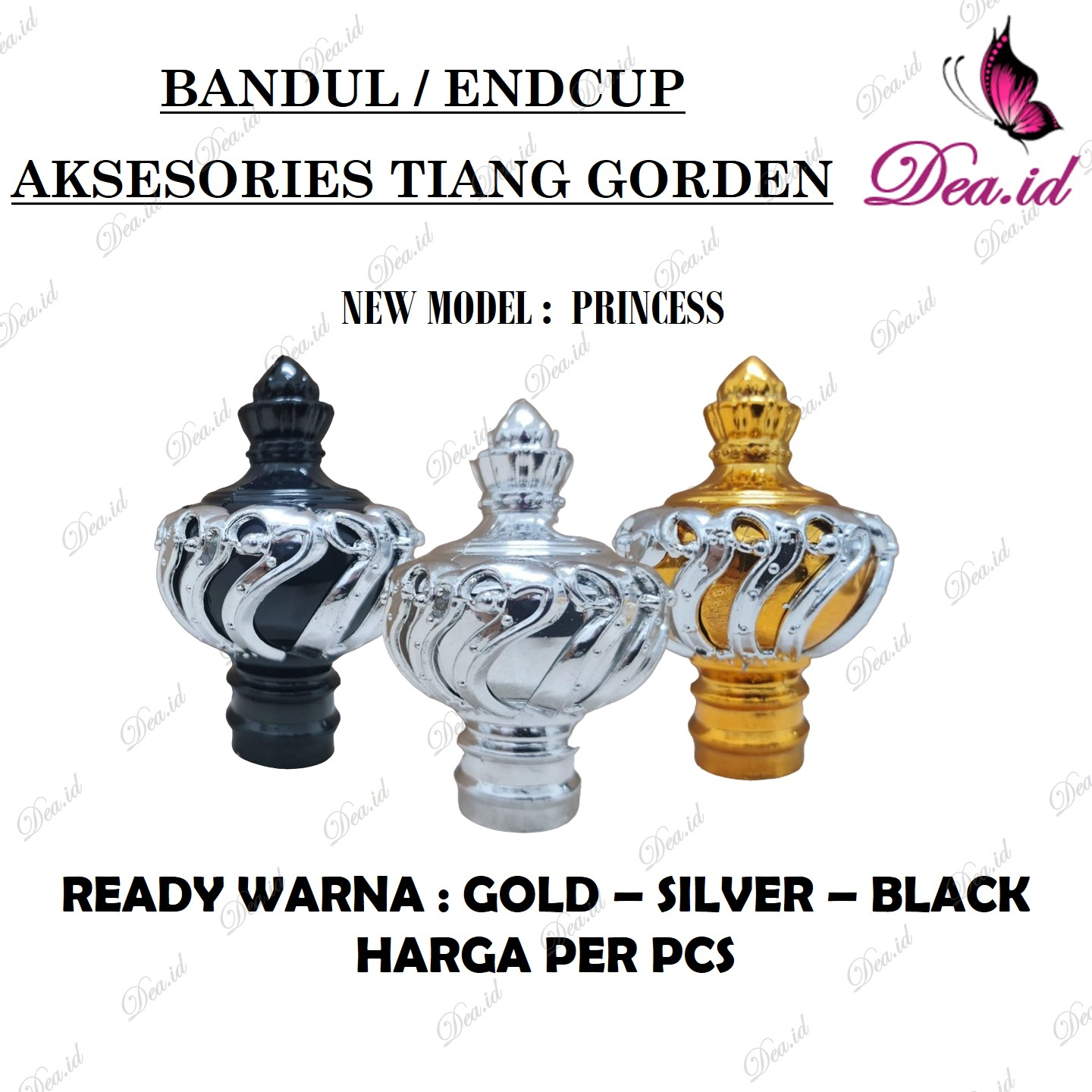 [DEASHOP] AKSESORIES GORDEN ENDCUP BANDUL MAHKOTA PRINCESS BRACKET BRAKET EROPA PENYANGGA KAKI BATANG TIANG GORDEN