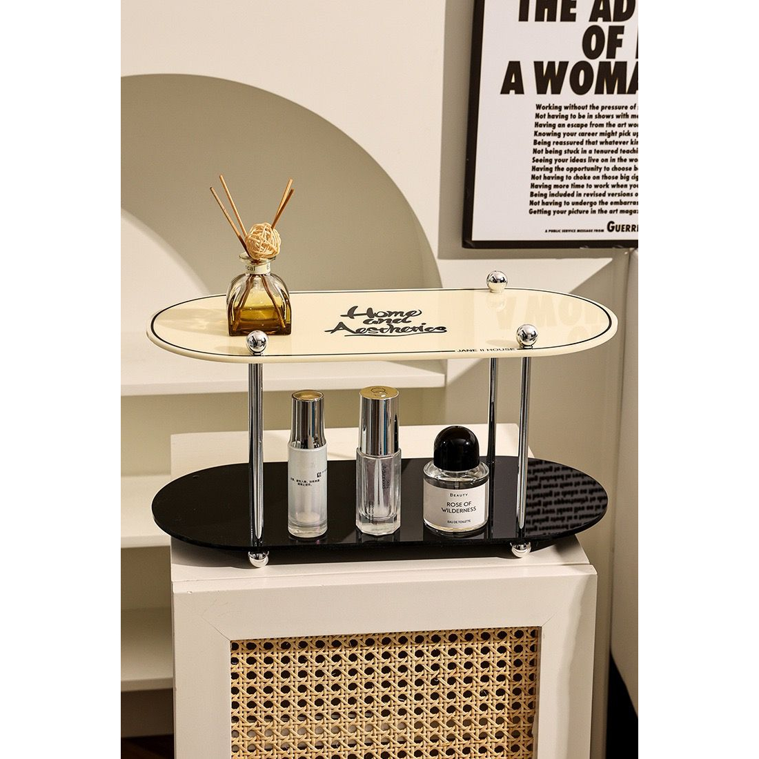 rak penyimpanan make up besi susun rak minimalis multi layer