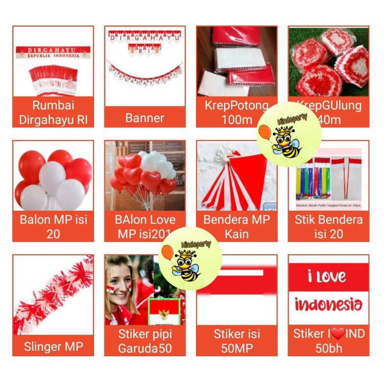 Aksesoris 17Agustus Merah Putih Perlengkapan 17Agustus RI