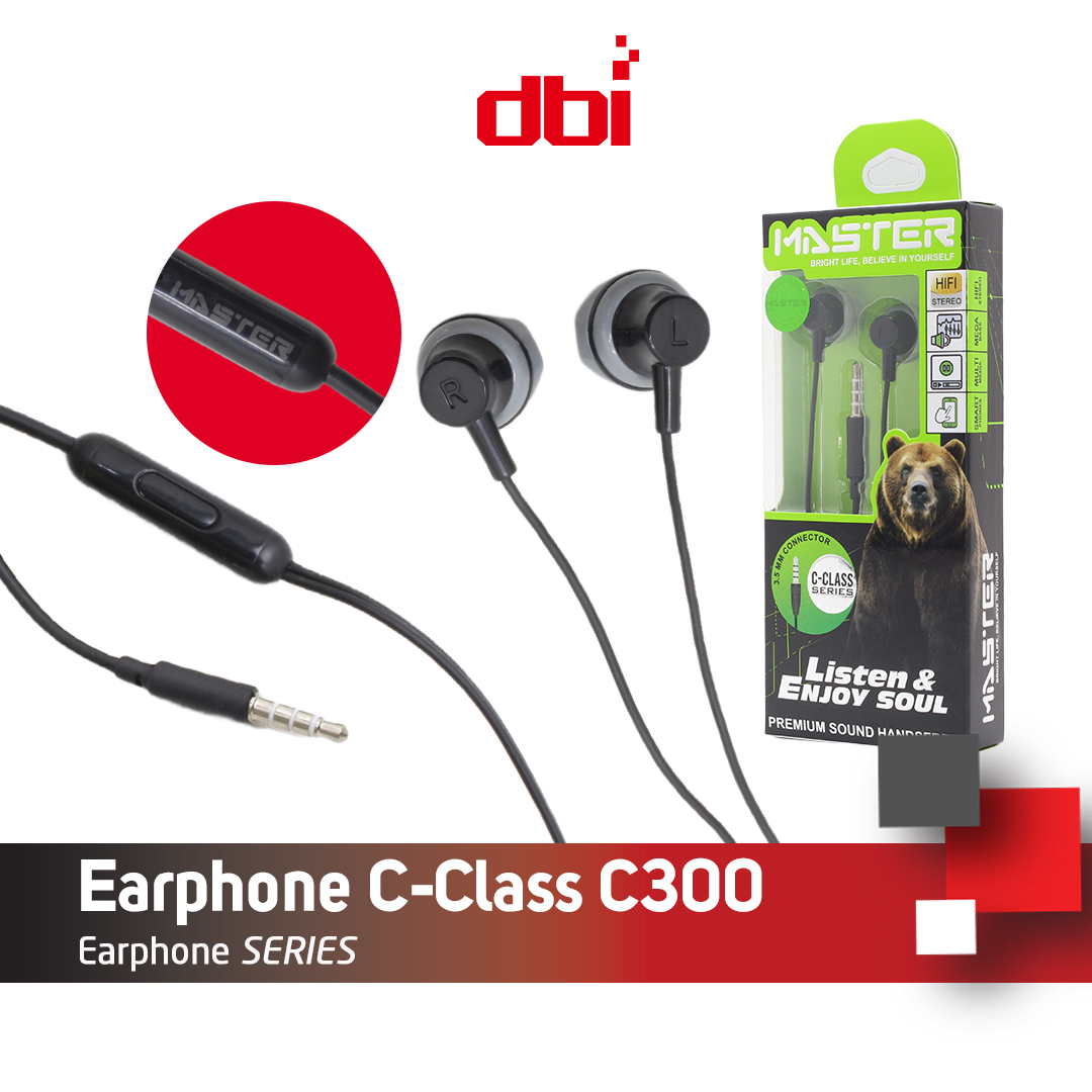 Earphone - Stereo Headset - Handsfree in Ear MASTER C-CLASS C300 Universal