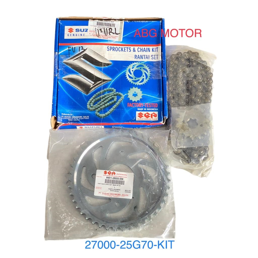 CHAIN KIT GEAR GER GIR SET GEARSET SUZUKI SATRIA FU NEW 2013 ORIGINAL