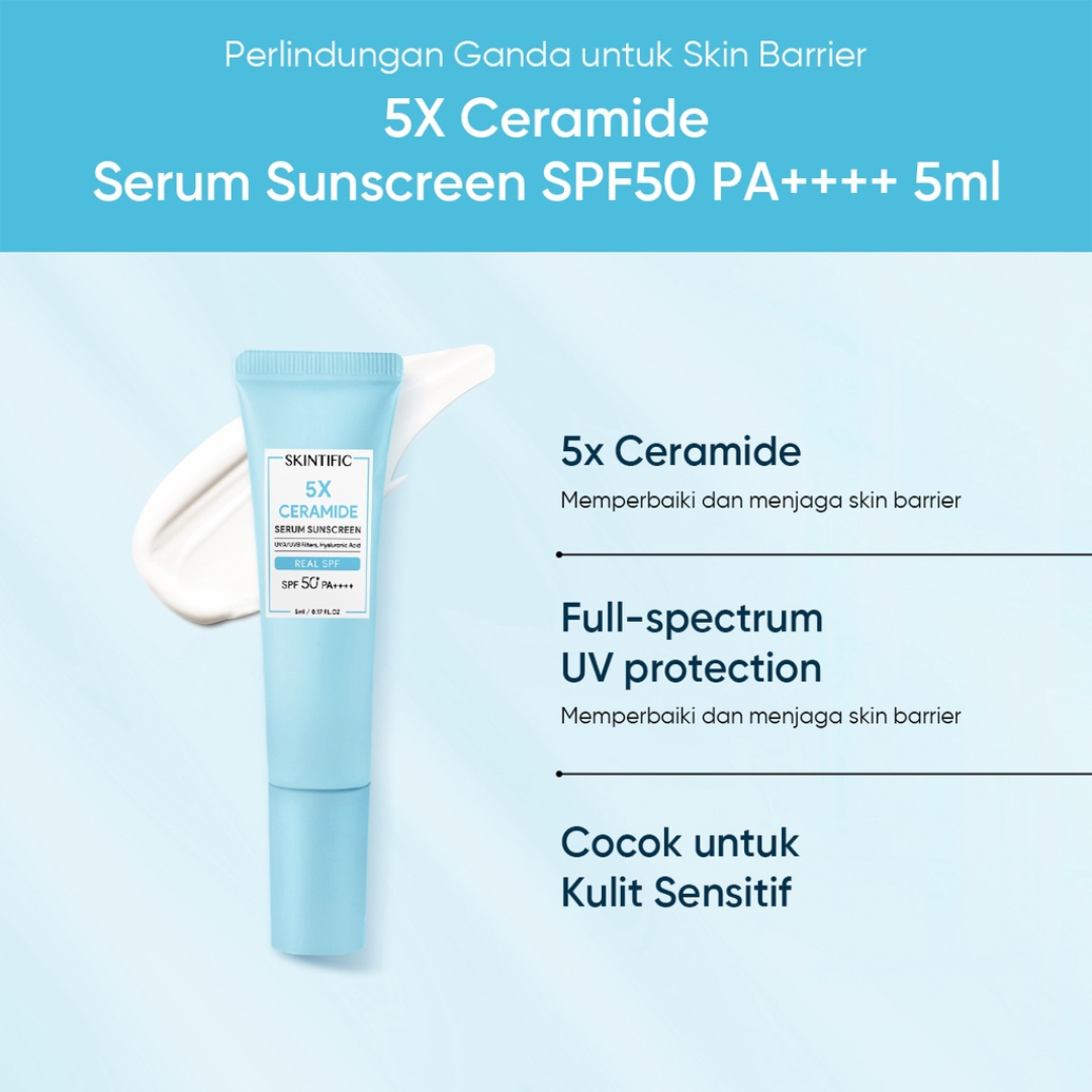 [ FREE GIFT ] SKINTIFIC 5X Ceramide Travel Kit - Skintifik Paket Skincare Moisturizer Toner Facial Wash Sunscreen