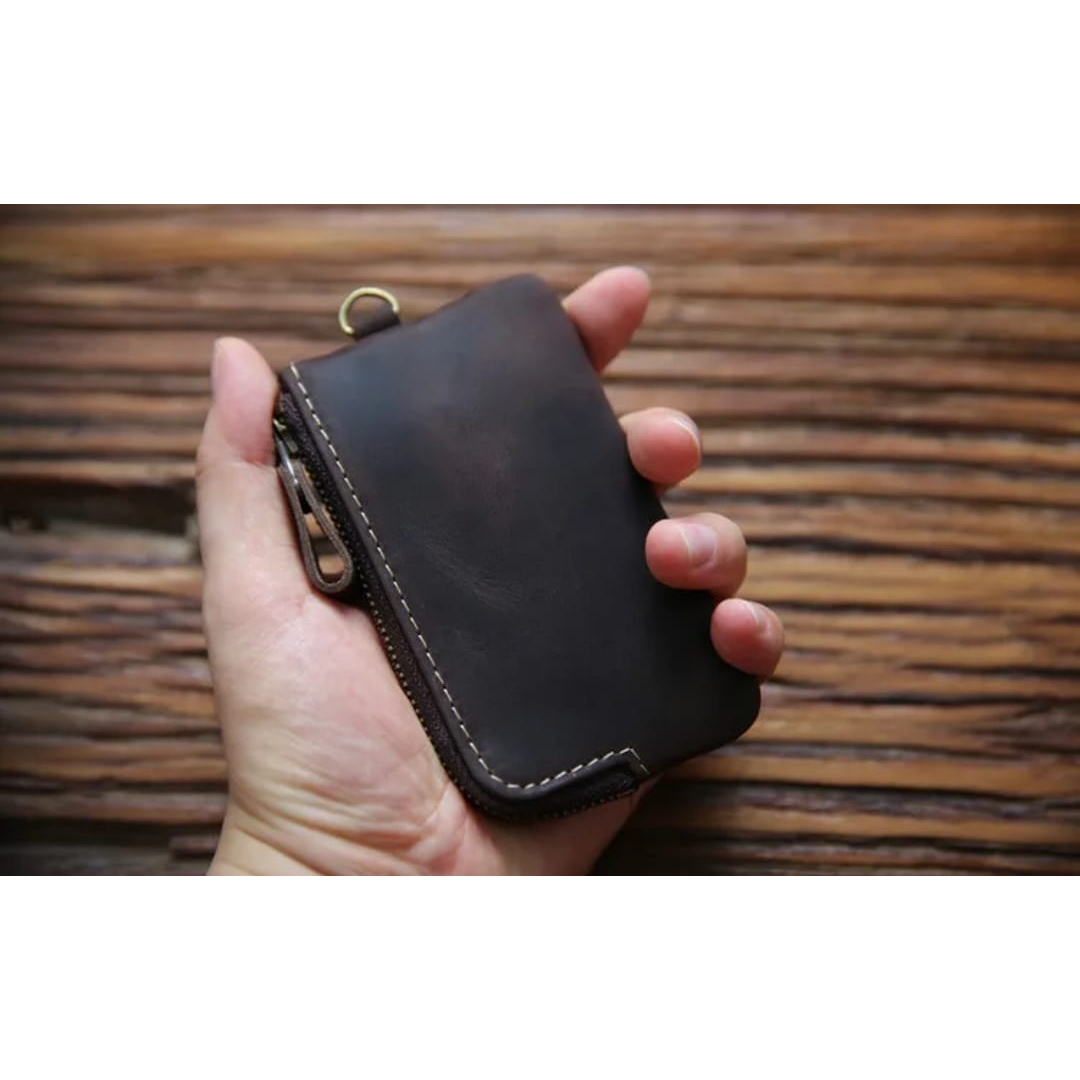 Dompet Koin kulit Sapi Asli  - Card Holder Kulit Asli - Dompet Koin Minimalis