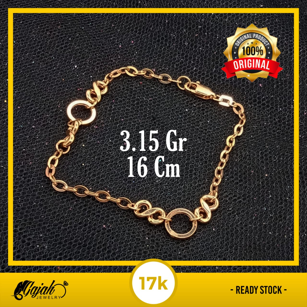 Gelang Emas 17K - 3.15 Gr Kadar 750 - 5100