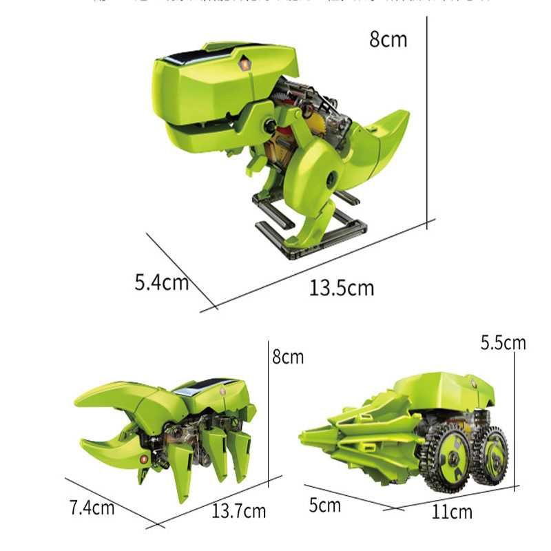 Mainan Robot Dinosaurus 3 in 1 Mobil DIY Tenaga Surya Mainan Anak Robot Rakit Hemat Tenaga Surya Berkualitas