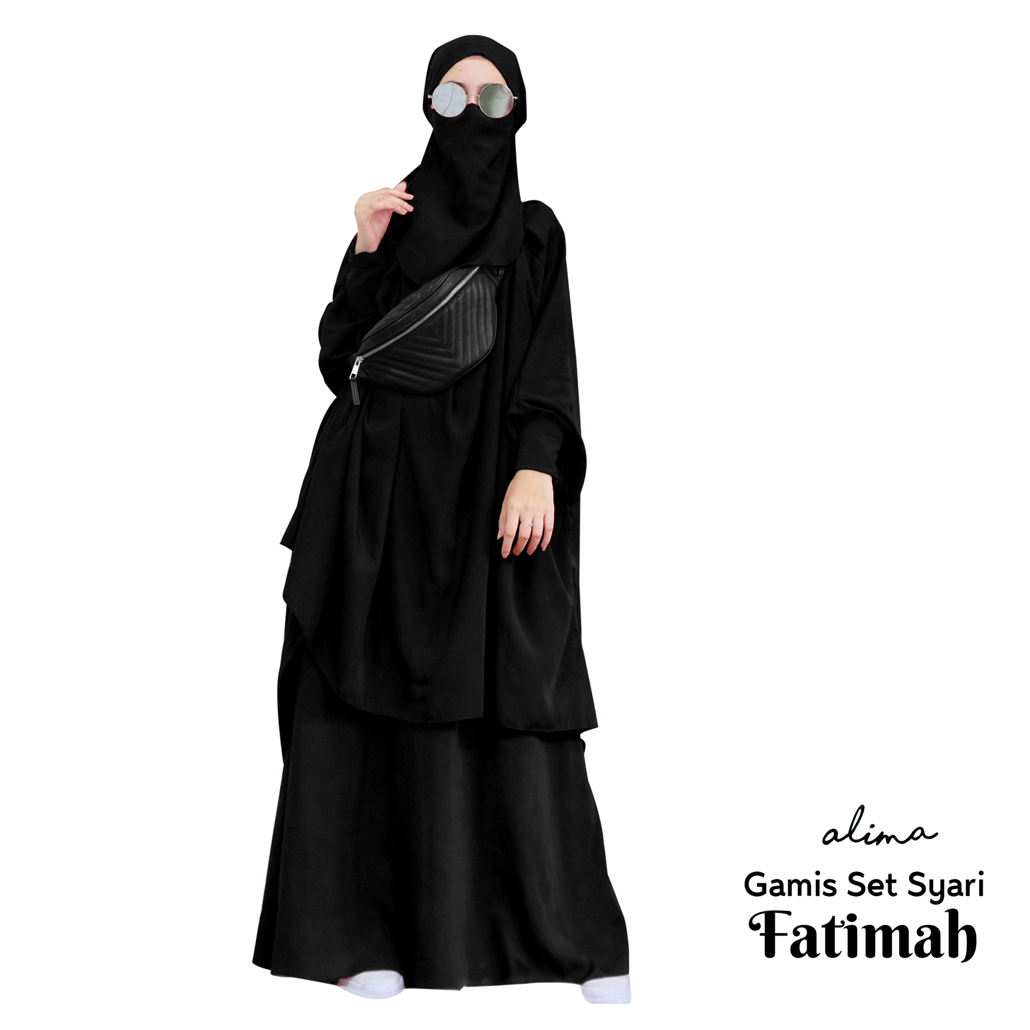 GAMIS SET SYARI WOLFIS (Gamis &amp; Khimar + Niqab) FREE CADAR SUPER ADEM FATIMAH BY ALIMA