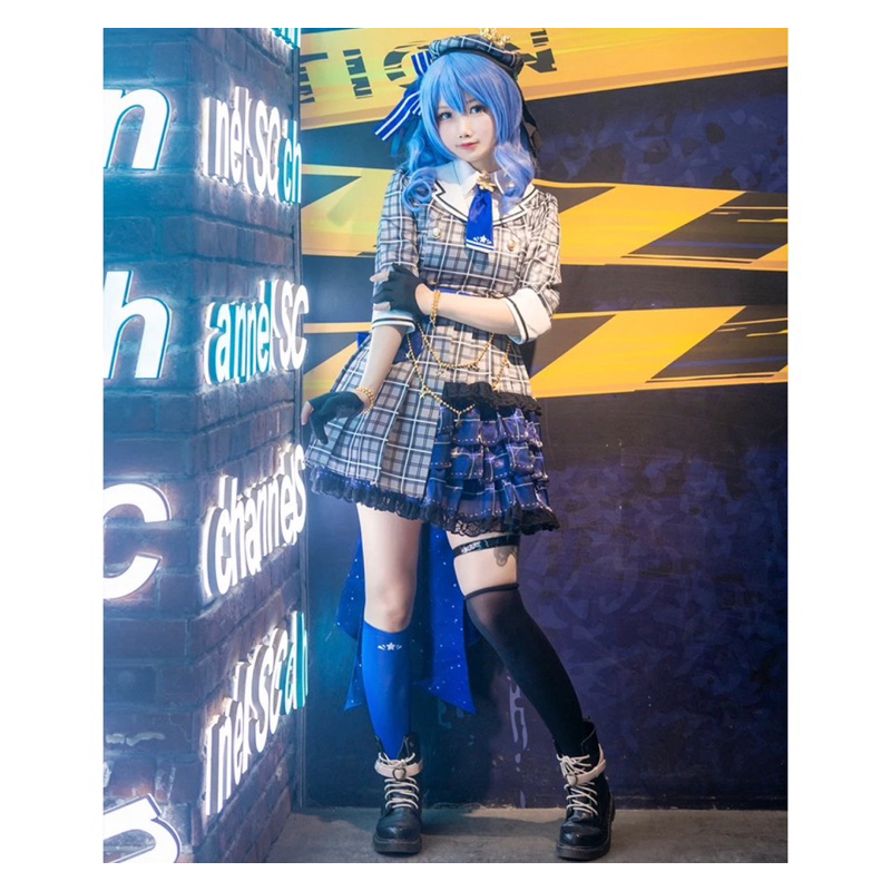 Cosplay Hololive Hoshimachi Suisei Vtuber Costume Kostum Halloween Set