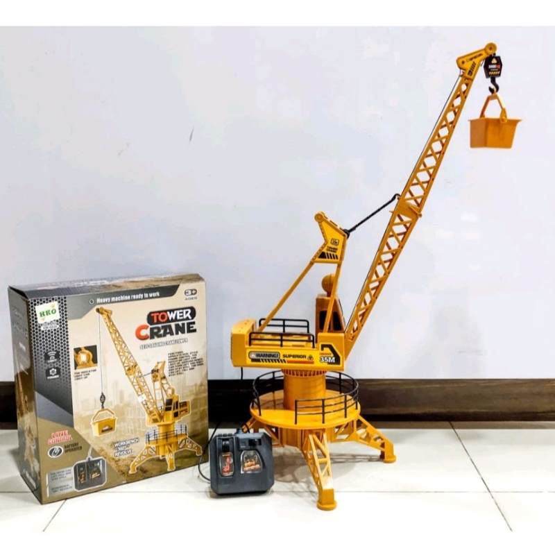 mainan remote control tower crane / Rc Tower Crane Alat Berat