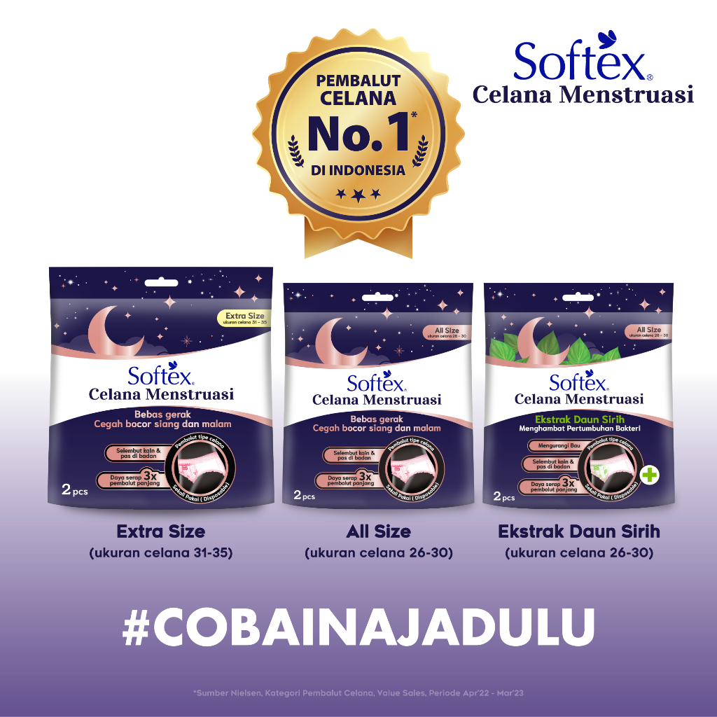 [Twin Pack] Softex Celana Menstruasi Daun Sirih 2s