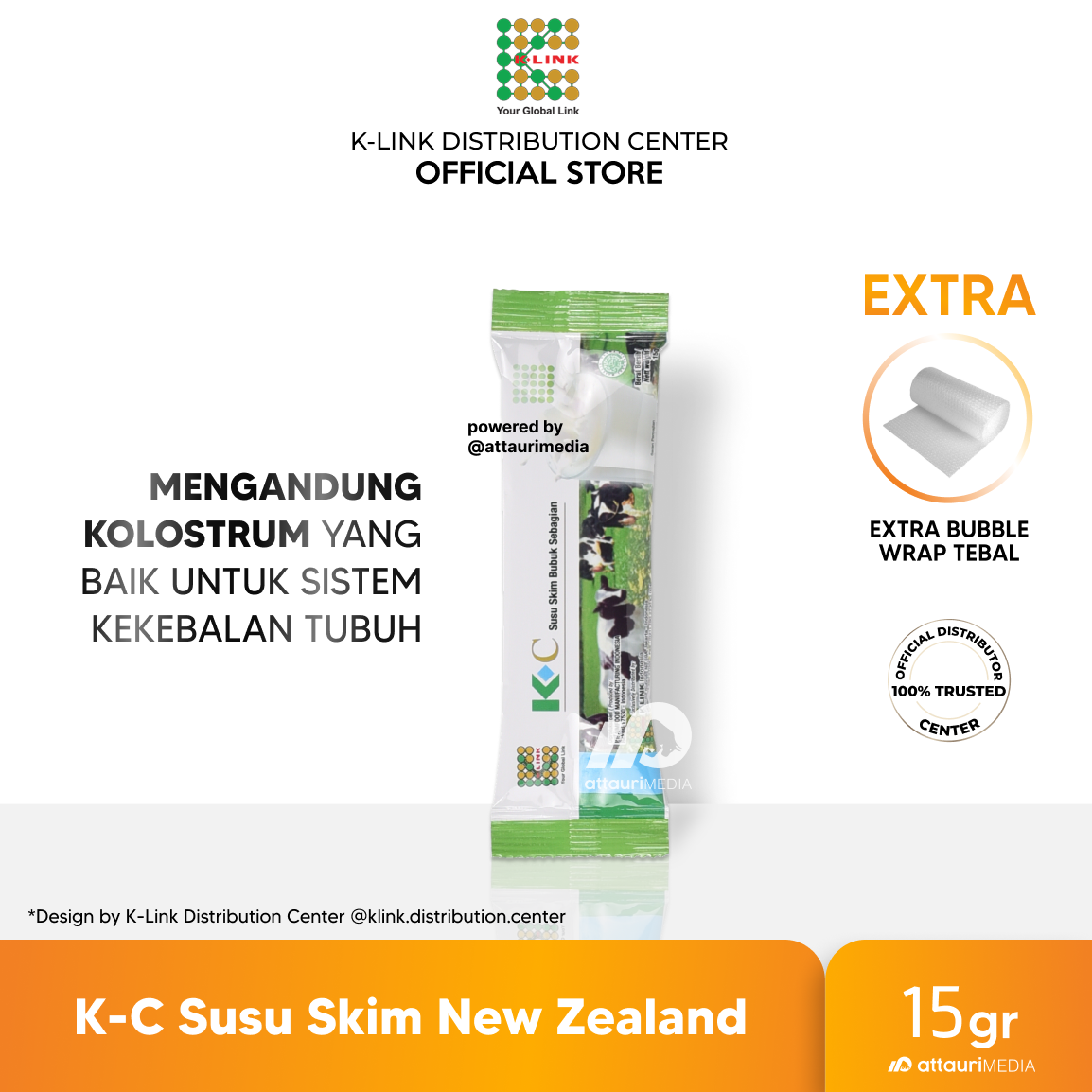 

K-C Susu Skim Bubuk Skim Milk Powder New Zealand 1 Sachet Original by Distributor Center K-LINK Indonesia