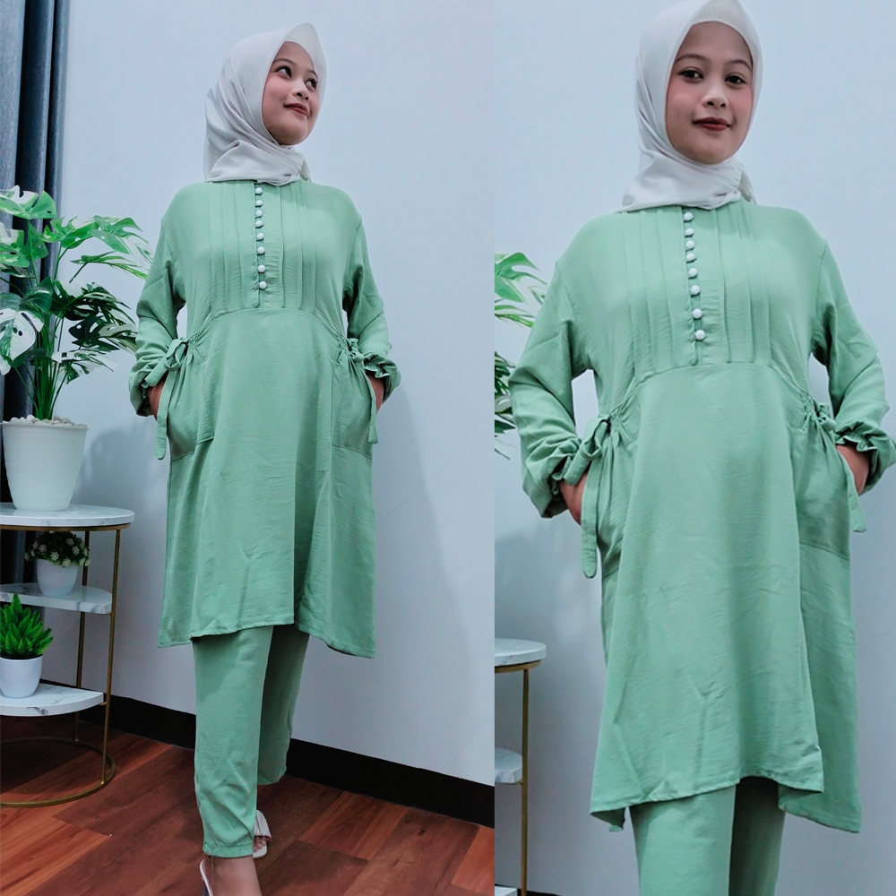 INARA SET CRINGKLE TUNIK + CELANA