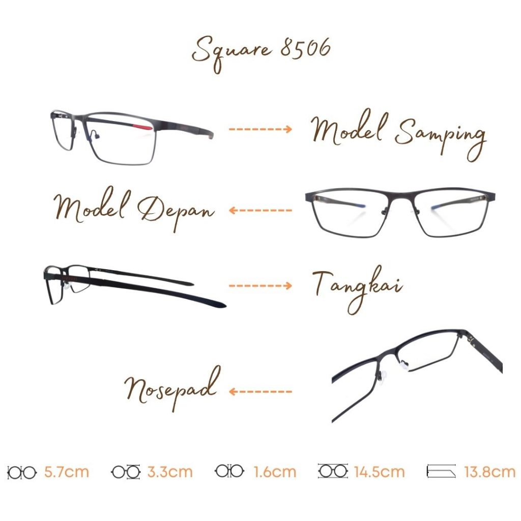 PAKET FRAME LENSA KACAMATA TYPE 8506