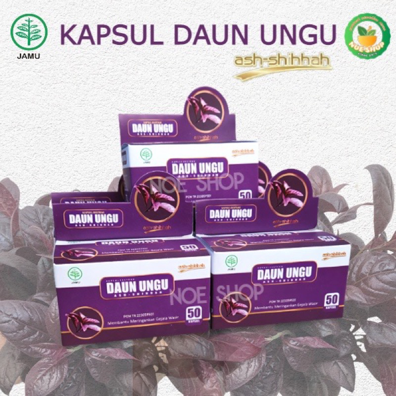 Kapsul BPOM Herbal Daun Ungu ORIGINAL Obat Ambeien Wasir Ambeyen Ampuh Benjolan Asli Ash Shihhah