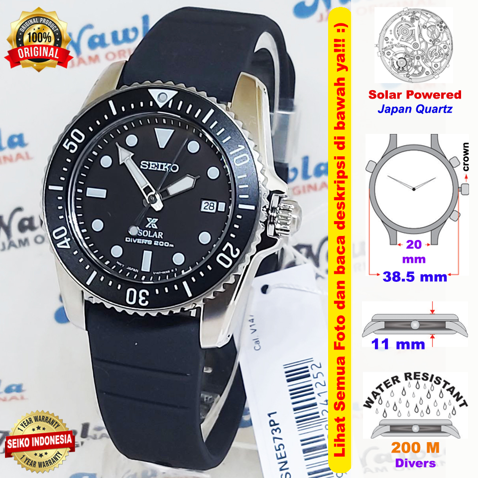 Seiko Prospex SNE573P1 Solar Black Dial - Jam Tangan Pria SNE573