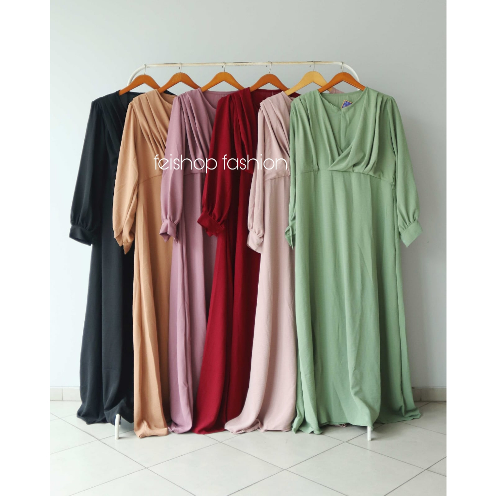 SANUM GAMIS / DRESS MUSLIM WANITA BUSUI FRIENDLY / BAHAN CRINGKEL AIRFLOW