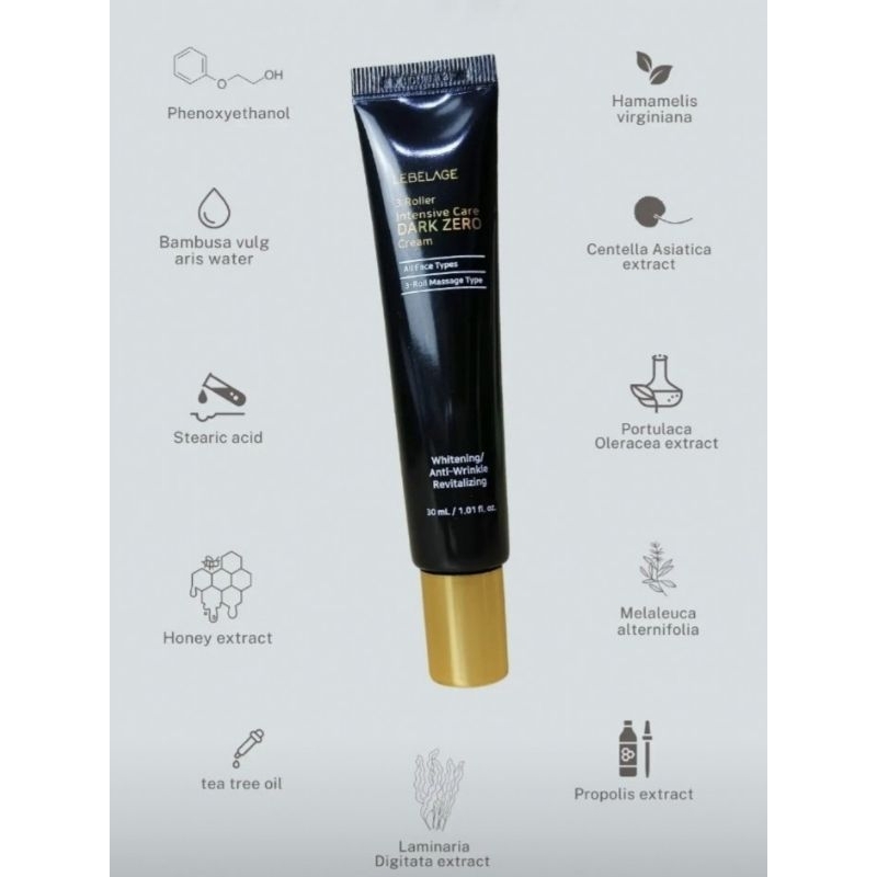 🇰🇷LEBELAGE DARK ZERO INTENSIVE CARE CREAM WITH 3 ROLLER (30ML)