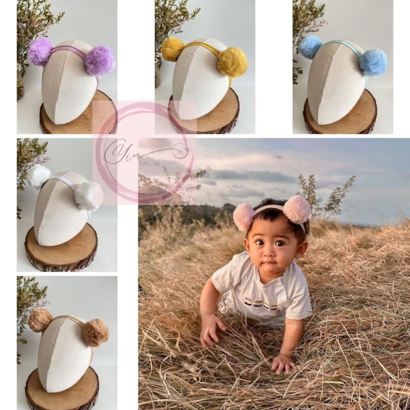 Moana Bando bayi pom pom / Bandana Bayi NYLON USA / Bando bayi nylon / baby headband / bando bayi pr