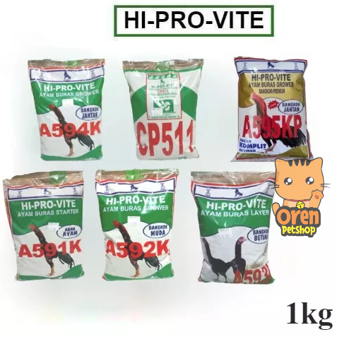 Makanan Pur Voer Pakan Ayam Hi Pro Vite Pokphan  CP 511 A 591 592 593 594 595 K KP Ayam Laga Bangkok