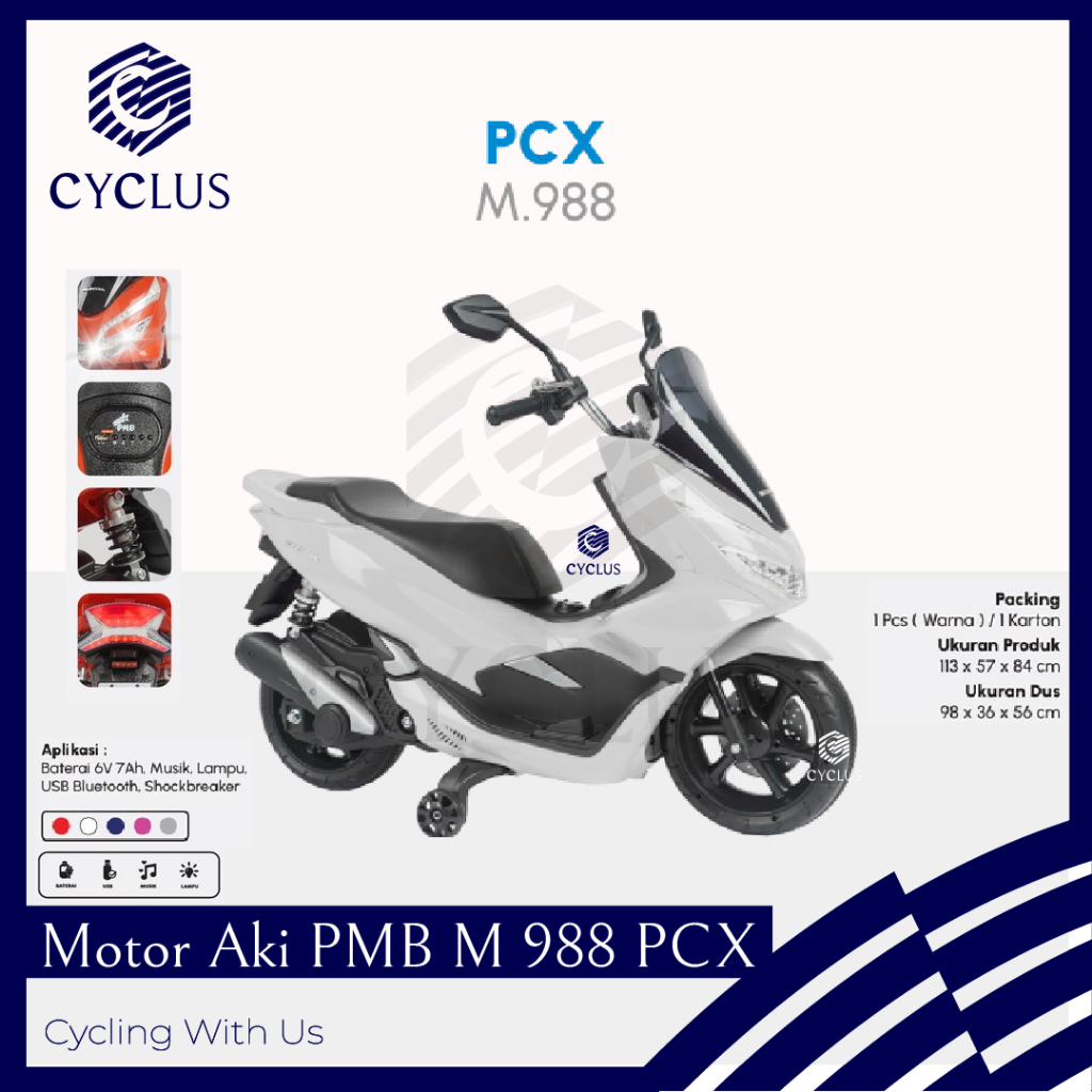 Motor Aki Mainan Anak PMB M-988 M 988 PMB K 612 C Lisensi Honda PCX Motoran Anak PCX Mini