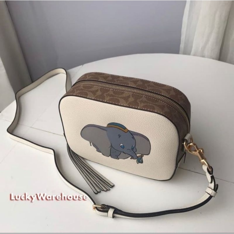 Coach x Disney Dumbo Camera Bag In Chalk Calfskin - ORIGINAL 100%