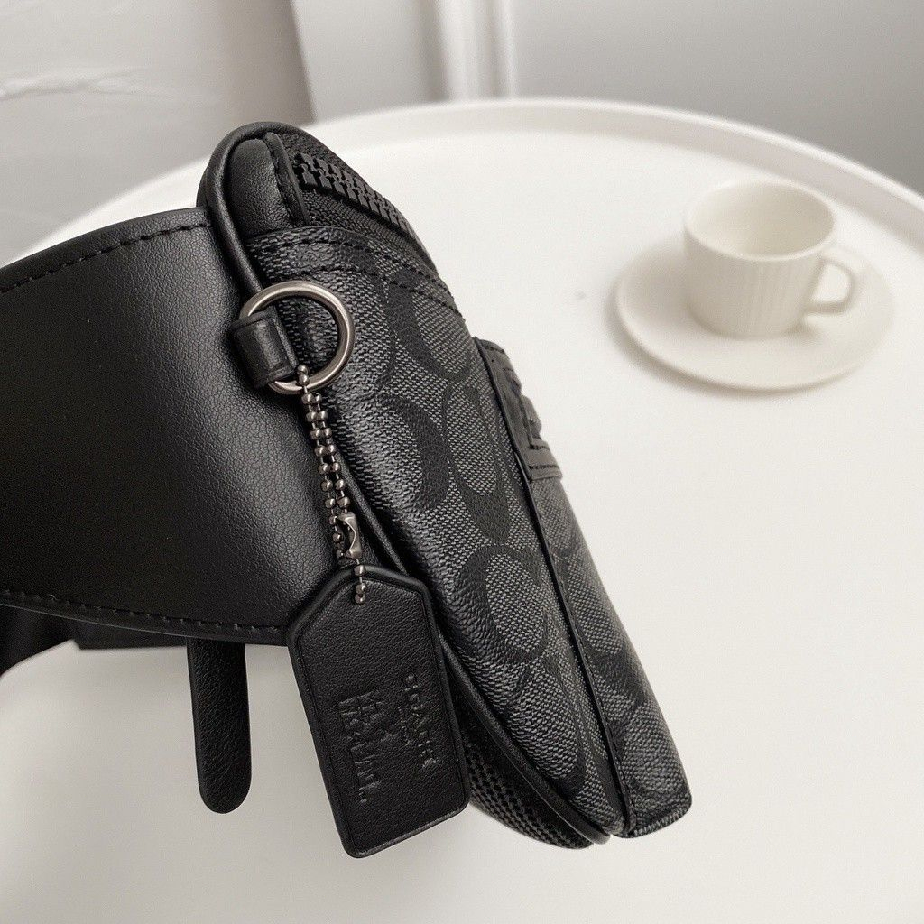 Coach Rivington Belt Man waistbag Bag Signature Canvas With Rexy Tas pinggsng pria F78777 F69303 75591 F75761 F69305 F640345