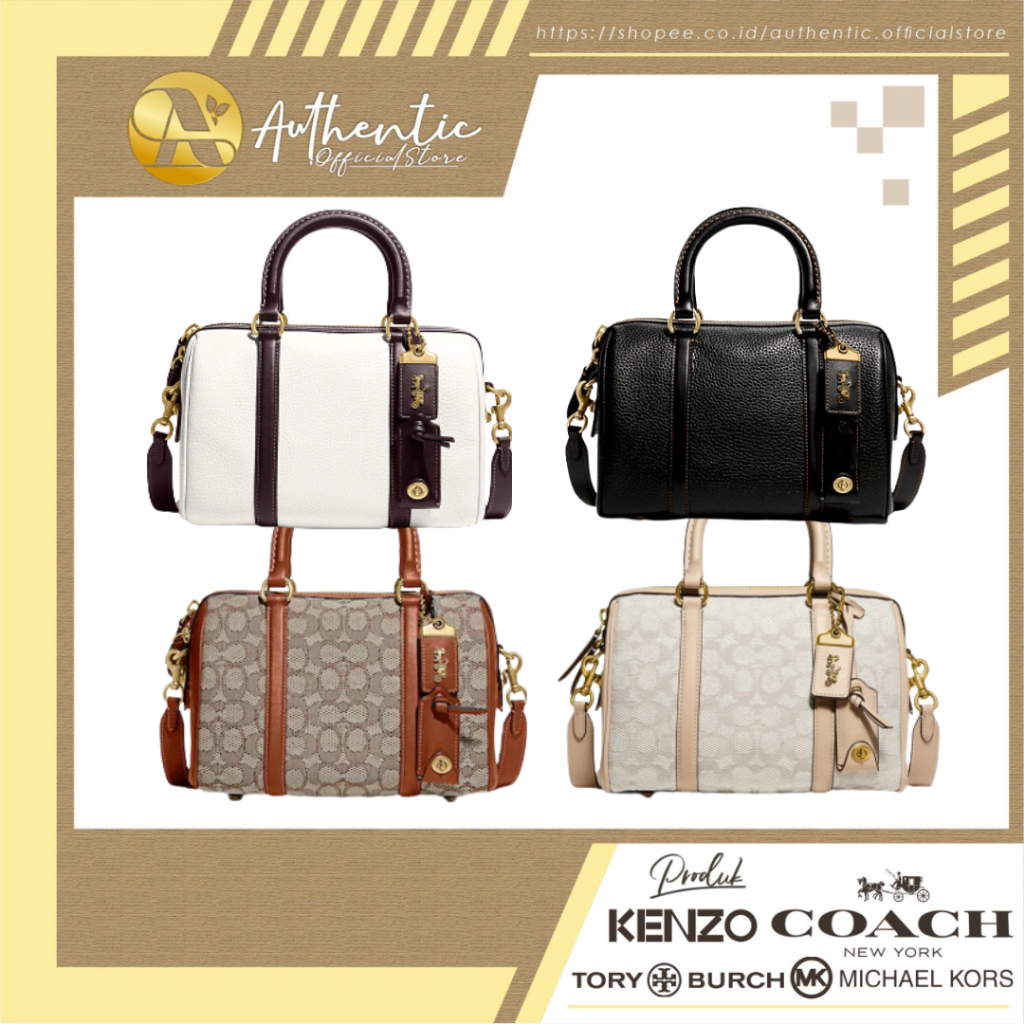 C8529 C8530 Original COACH Ruby Satchel 25 In Signature Textile Jaquard Woman Crossbody