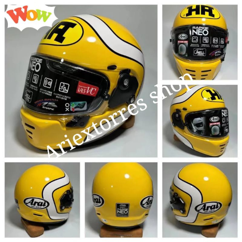 HELM FULL FACE RAPIDE NEO HA YELLOW GLOSSY|HELM IMPORT ARA*CLONE 1:1