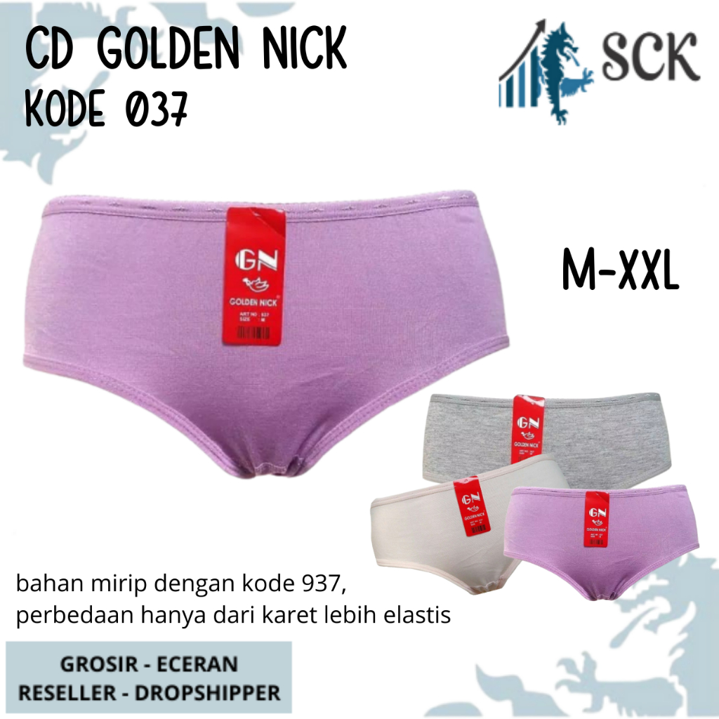 [ISI 1] CD Wanita GOLDEN NICK 037 Bahan Katun Elastis / PAKAIAN DALAM GOLDEN NICK 037 - sckmenwear GROSIR