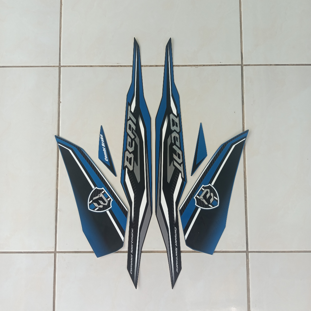 sticker striping honda beat fi esp 2019 hitam biru