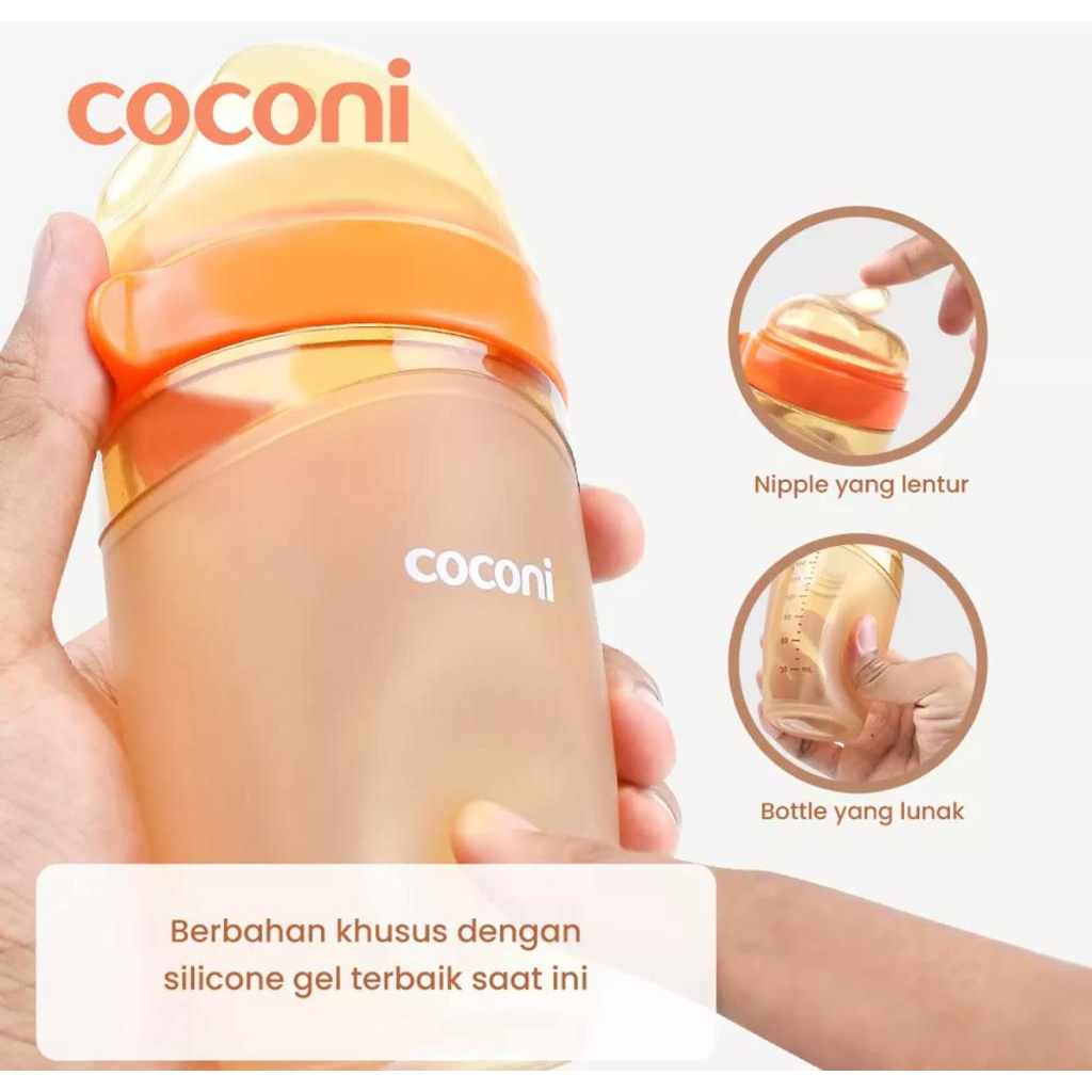 Coconi Ultra Wide Neck Baby Silicone Bottle 150ml / 210ml | Botol Dot Susu Bayi Anak Silicone Food Grade BPA FREE