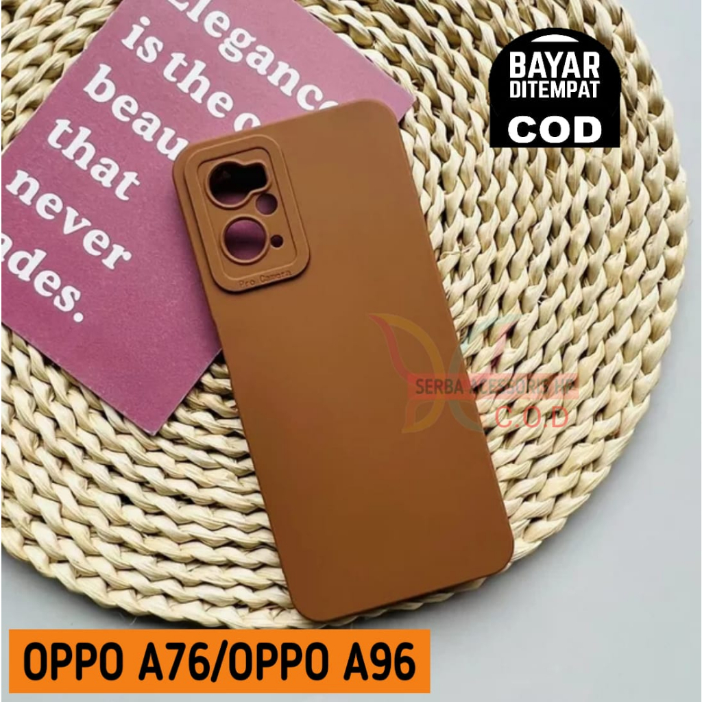 Case Silicone Macaron OPPO A76/A96 Softcase Polos Lembut Pelindung Camera