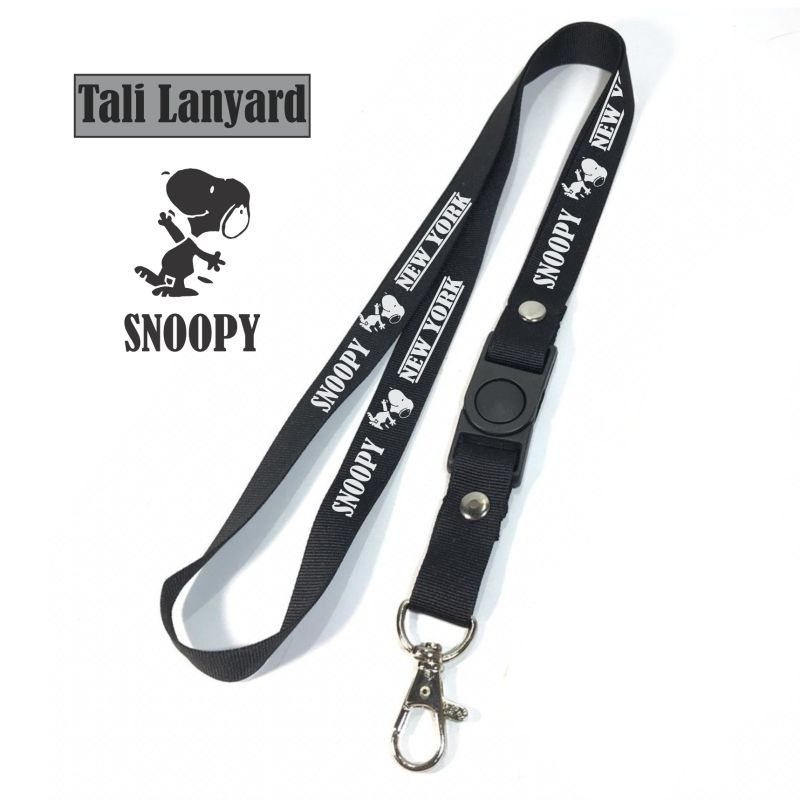 

lanyard SNOOPY NEW YORK tali lanyard DISTRO gantungan kunci name tag id card kartu nama / tali lanyard gantungan leher fullprint