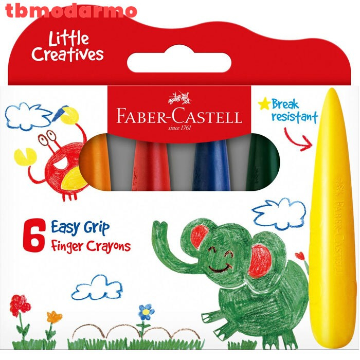 Tbmo Crayon Easy Grip Finger Crayons Isi 6pcs FABER-CASTEL 122606