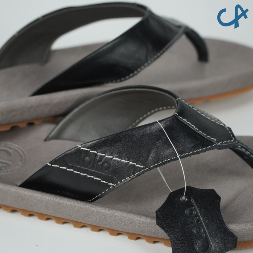 Sandal Jepit Pria Kasual Distro Santai Anti Slip Ringan Original Cloka Mallo Black