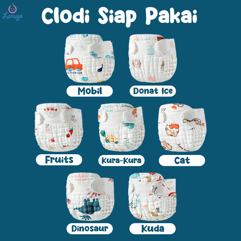Clodi Bayi Siap Pakai Adem dan Lembut Tanpa Insert  / Cloth Diaper / Celana Dalam Anak / Popok Cuci 