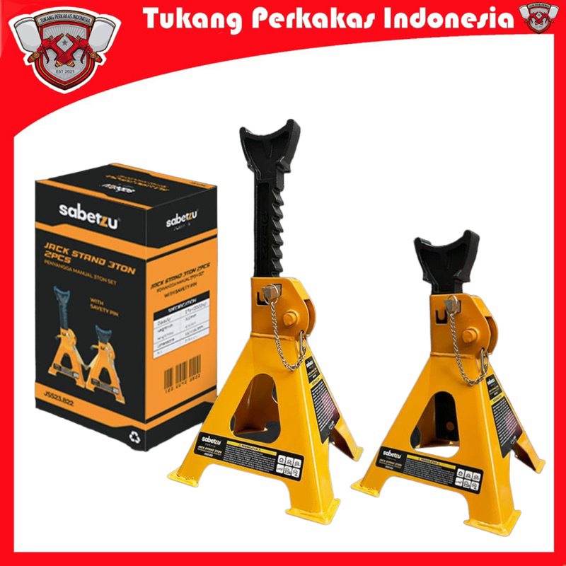 Sabetzu jack stand 3 ton set 2 buah Tahanan dongkrak mobil 3 ton set 2pcs