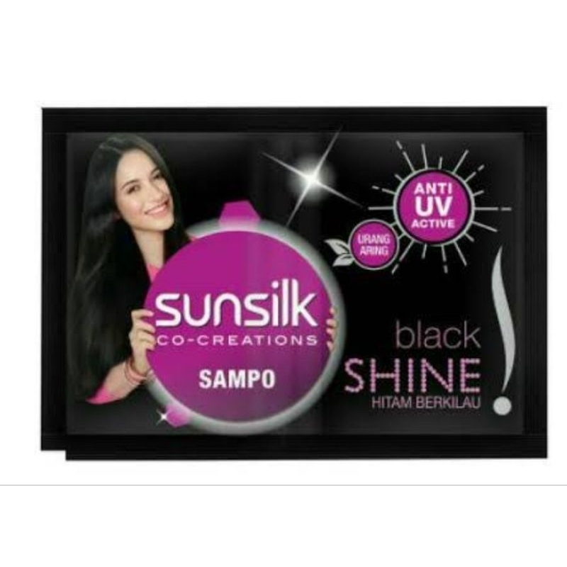 Shampoo Sunsilk sachet hitam berkilau 9 ml