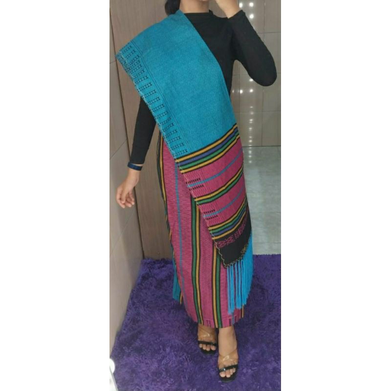 Rok katun panjang + selendang Rumbai Terbaru