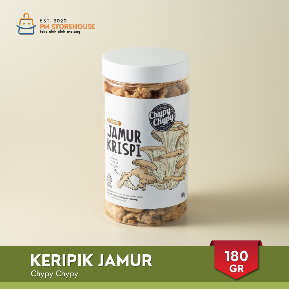 Chypy Keripik Sayur Kualitas Premium | Keripik Kripik Jamur Kemasan Toples | Oleh Oleh Camilan Khas Malang