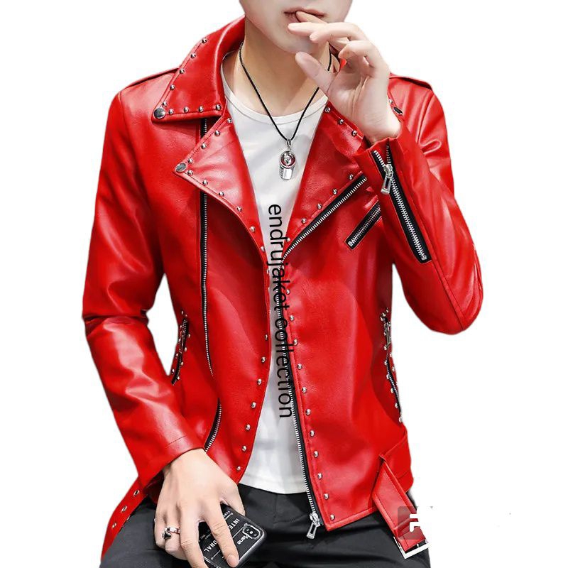 jaket Rock'n'Roll pria/jaket pank/jake Ramones arnot