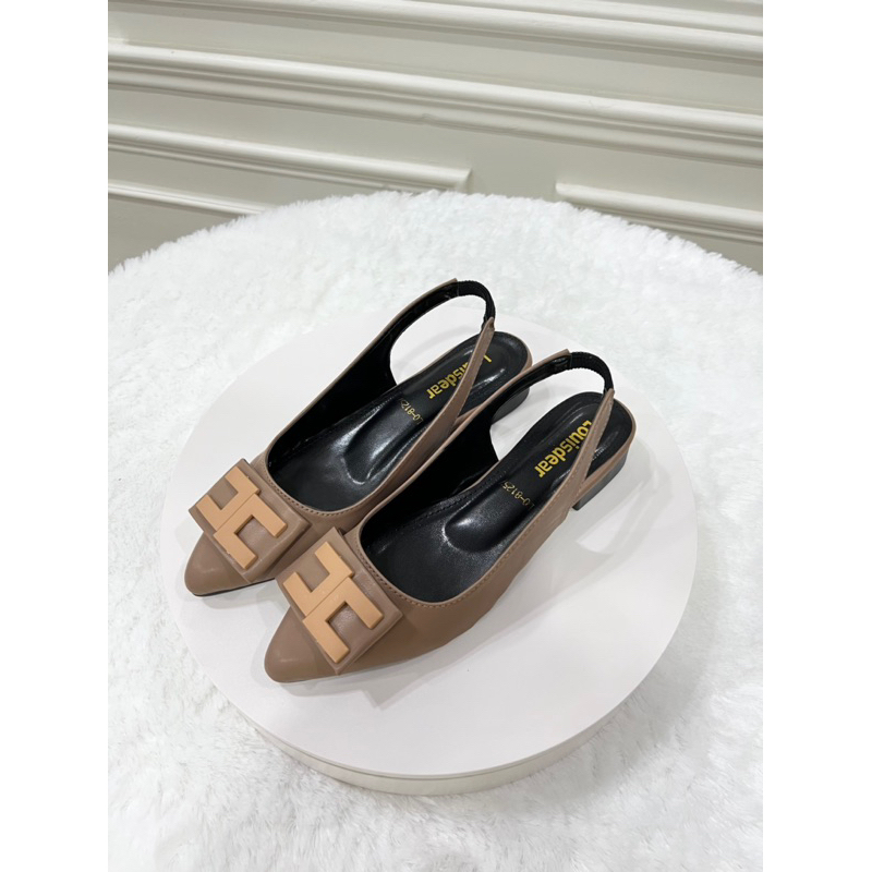 sepatu flat shoes wanita terbaru kekinian pesta LOUISDEAR sepatu flat 2 cm bahan dove tali belakang B78