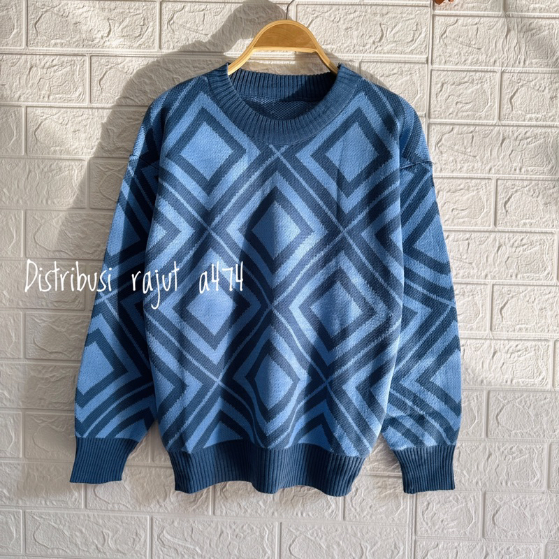 ZAHRA SWEATER RAJUT MOTIF WANITA KOREA