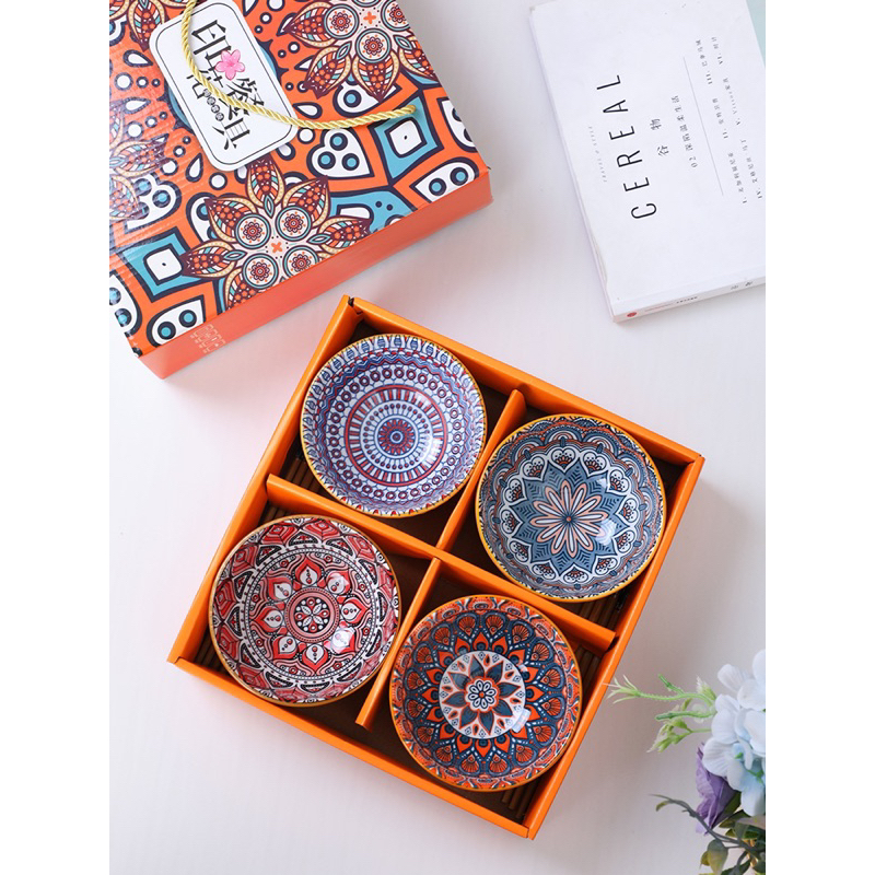 IMPORT Porcelain Bowl Bohemian Souvenir Gift Set Mangkok Piring Saji Keramik Hias kado hadiah hampers Pernikahan Idul fitri lebaran