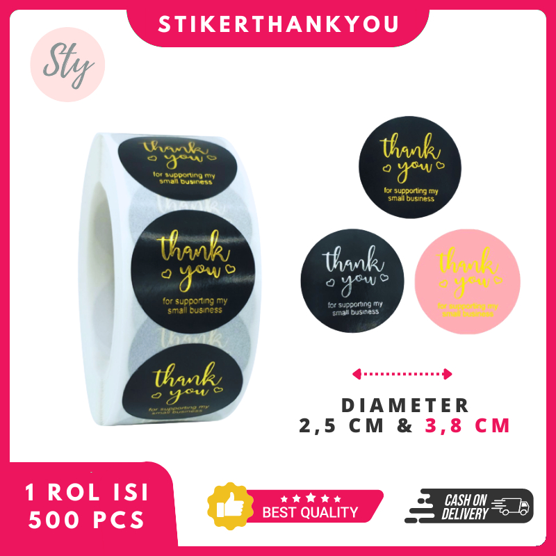 

500 PCS Sticker Label Thank You for Supporting My Small Business Roll 2,5 CM