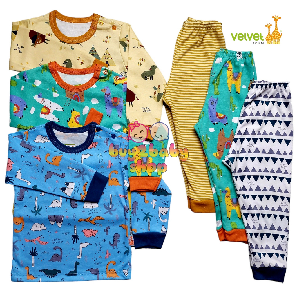 Velvet Junior terbaru baju anak setelan kaos panjang celana panjang 1 setelan