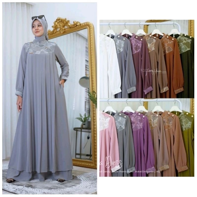 GENISA DRESS BY FENTA HOUSE KUALITAS BUTIK ORIGINAL PREMIUM