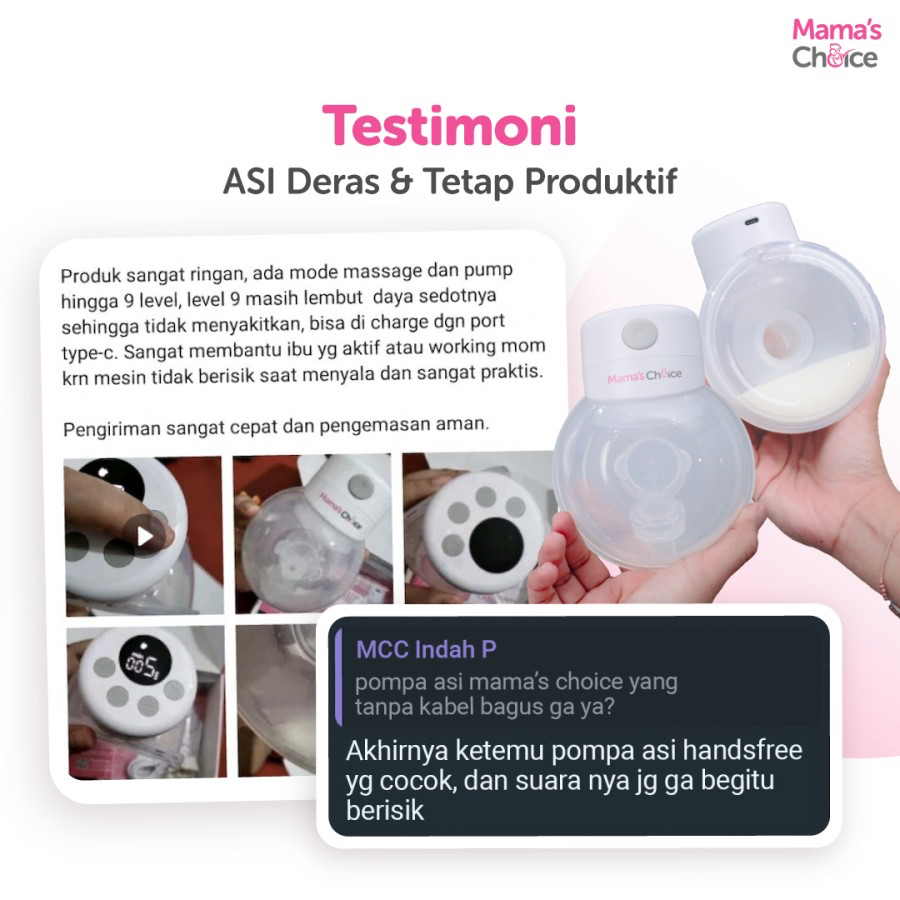 Makassar ! Breast Pump Pompa Asi Elektrik Handsfree Mama's Choice