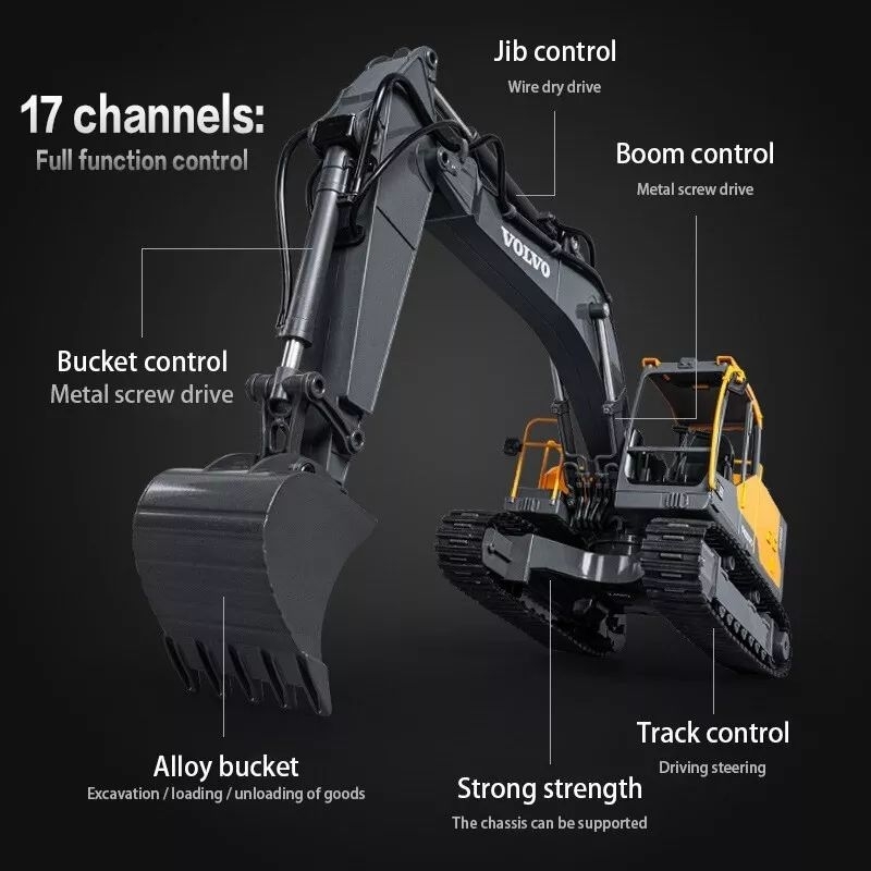 RC excavator Double E 598 （EC160E) metal  3 in 1