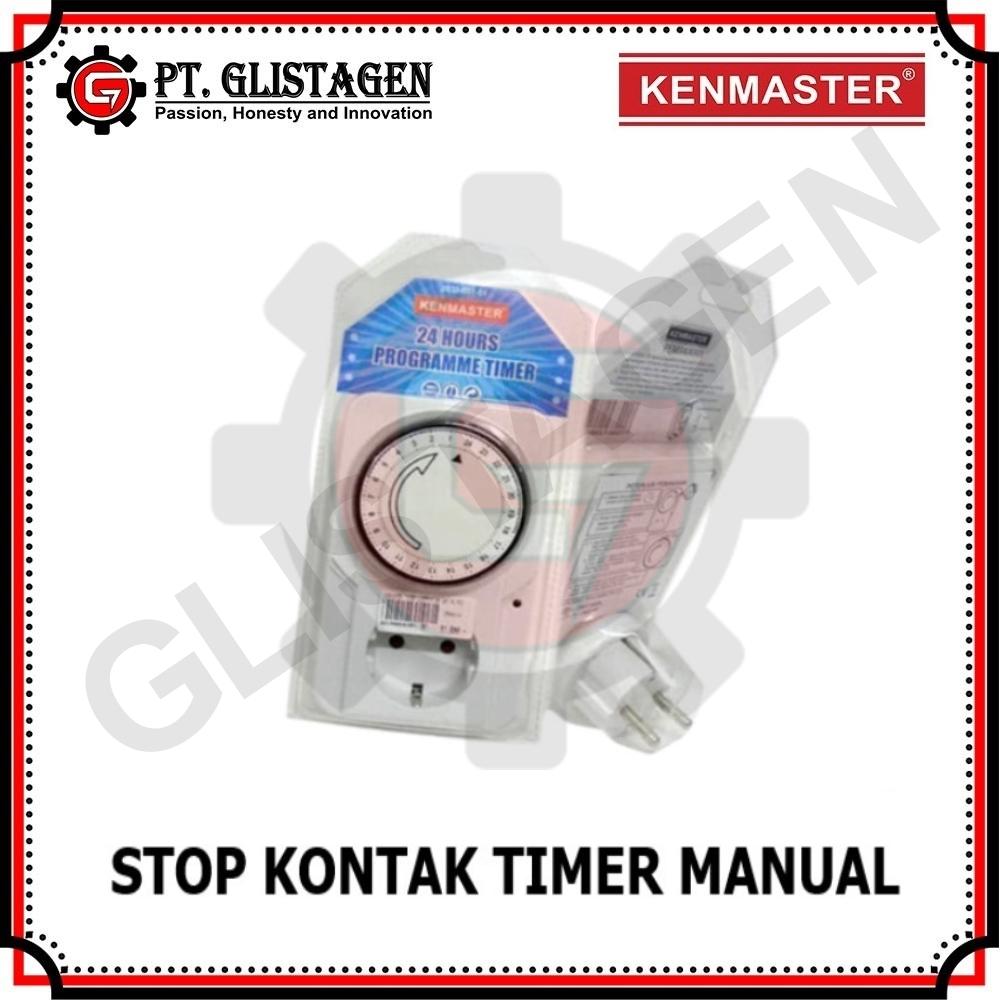 KENMASTER Stop Kontak Timer Listrik Manual Analog 24 Jam ORIGINAL